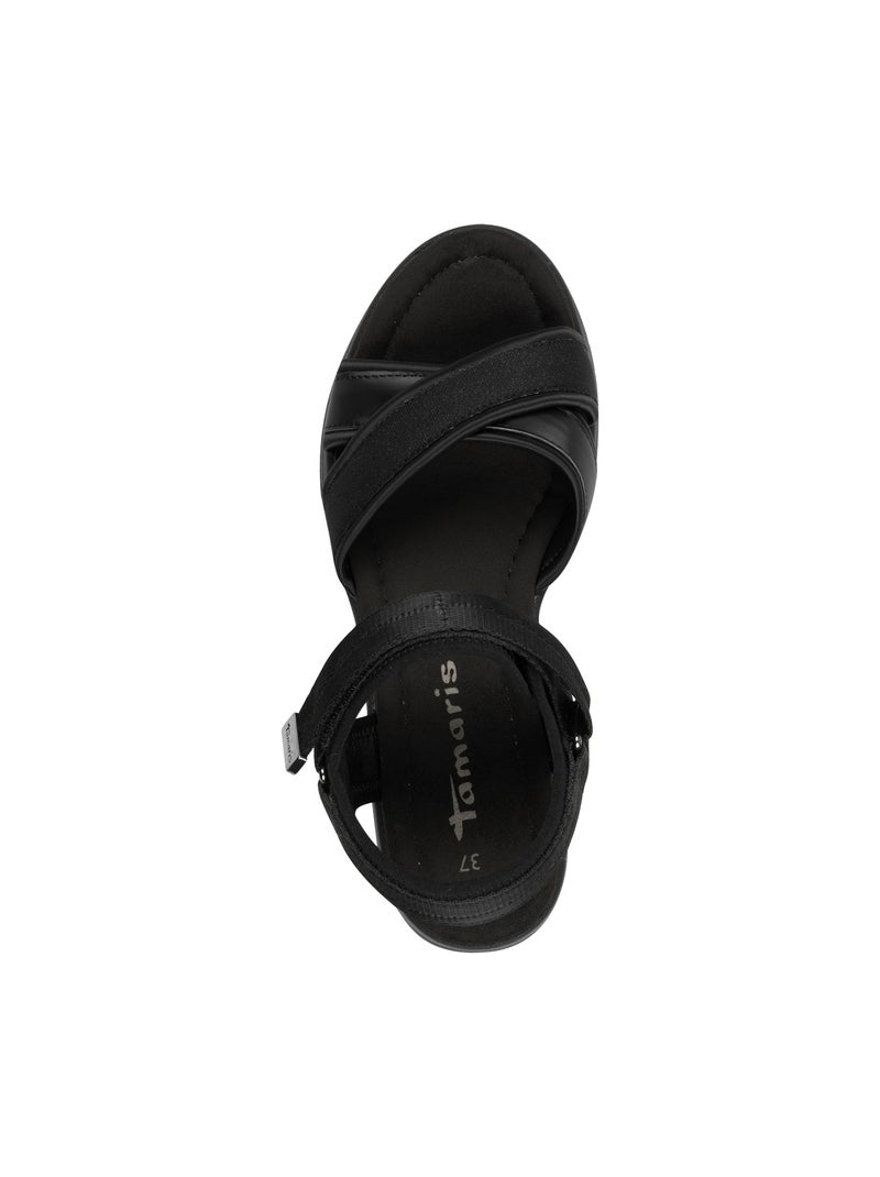 Sandales à Scratch Tamaris Noir - Kiabi