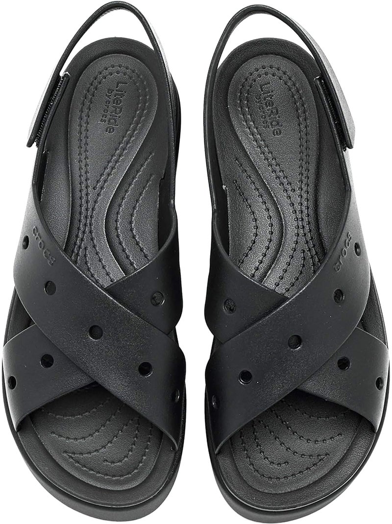 Sandales à Scratches Crocs Brooklyn 4u cross strap Noir - Kiabi