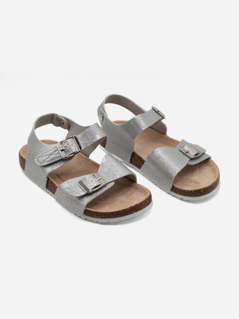 Sandales à scratchs Argent - Kiabi