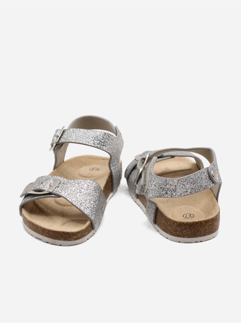 Sandales à scratchs Argent - Kiabi