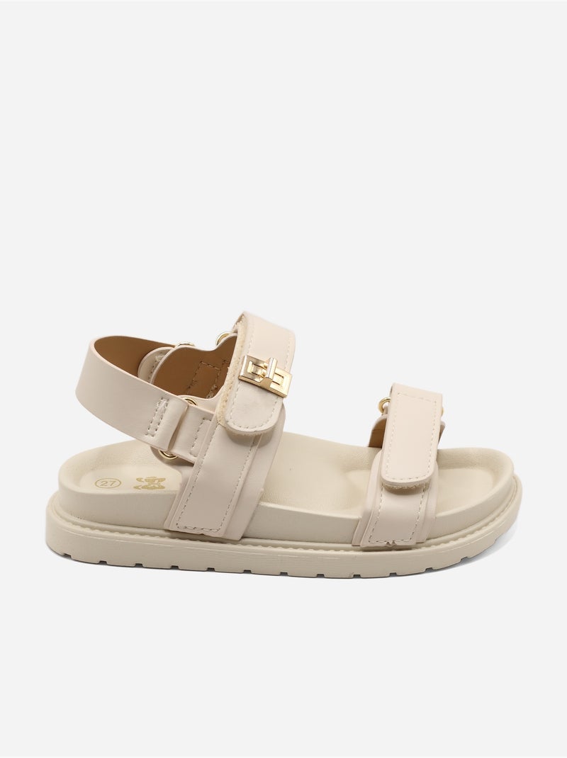 Sandales à scratchs Beige - Kiabi