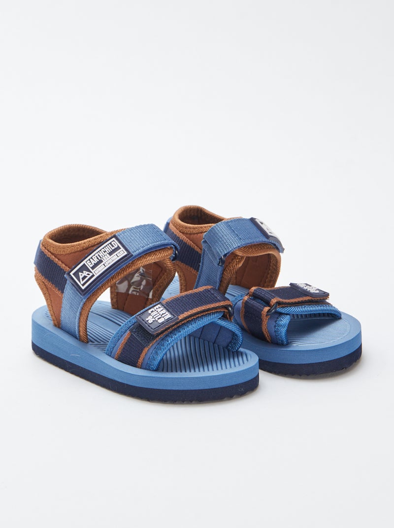 Sandales à scratchs bicolores BLEU - Kiabi