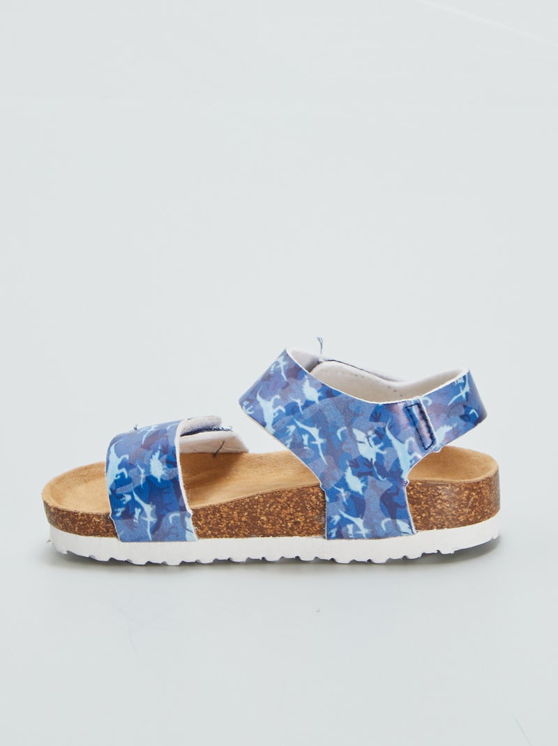 Sandales à scratchs Bleu - Kiabi