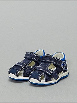 Sandales à scratchs en cuir - Kiabi