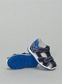 Sandales à scratchs en cuir - Kiabi