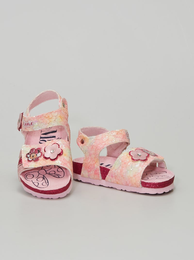 Sandales à scratchs 'Minnie' rose - Kiabi