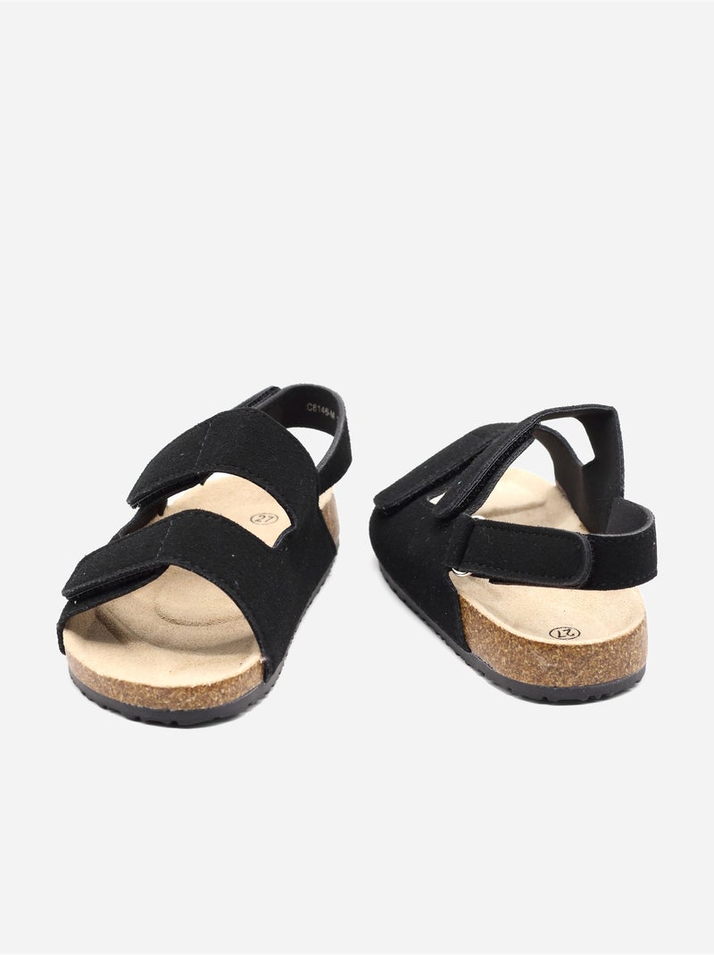 Sandales à scratchs Noir - Kiabi