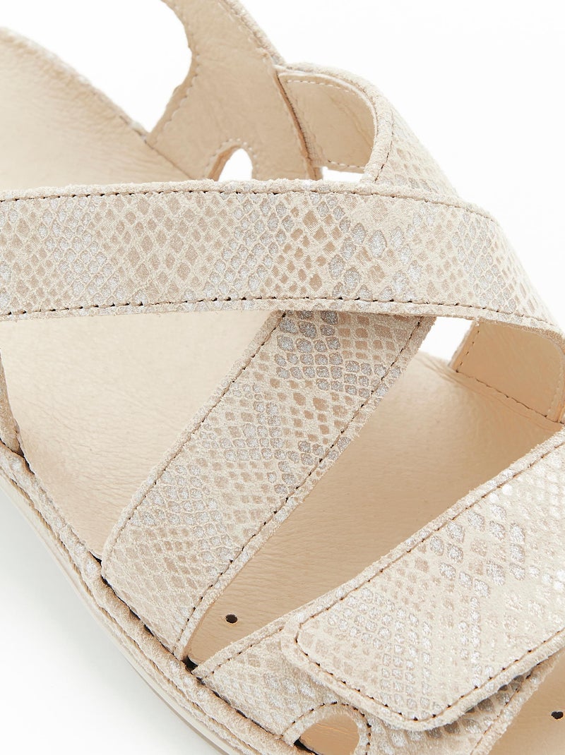 Sandales à scratchs Piedical - Damart Beige - Kiabi