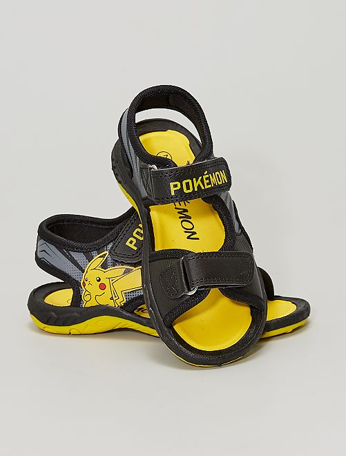 Sandales à scratchs 'Pokemon'                             noir/jaune 
