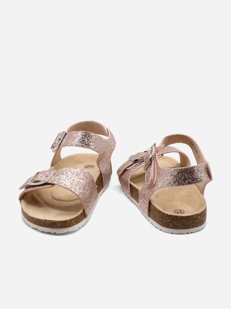 Sandales à scratchs Rose - Kiabi