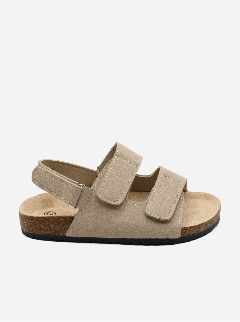 Sandales à scratchs Taupe - Kiabi
