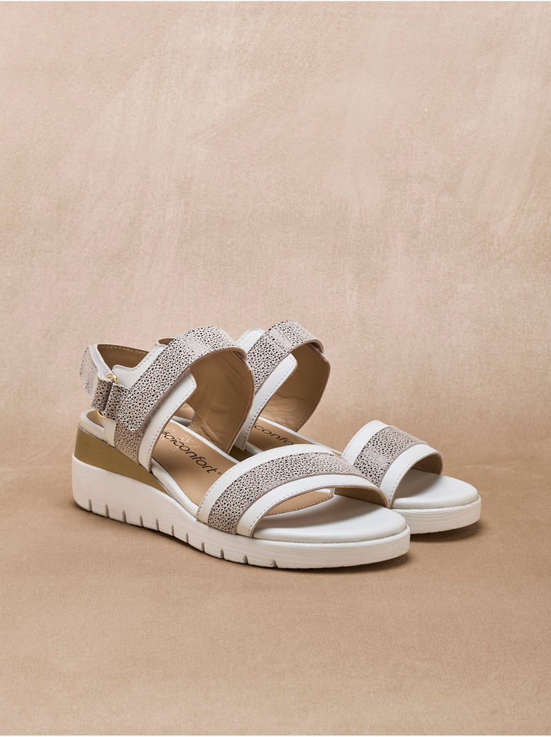 Sandales à scratchs tout cuir - PEDICONFORT Blanc Blanc - Kiabi