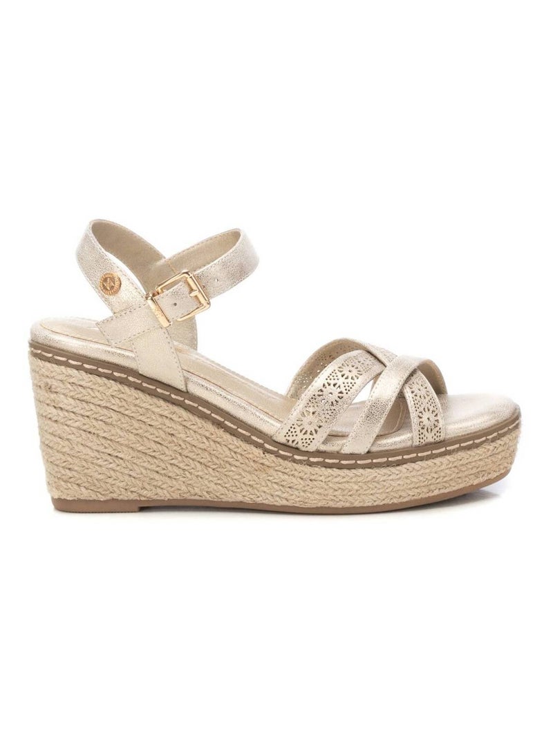 Sandales à semelle compensée avec boucle Doré/or - Kiabi