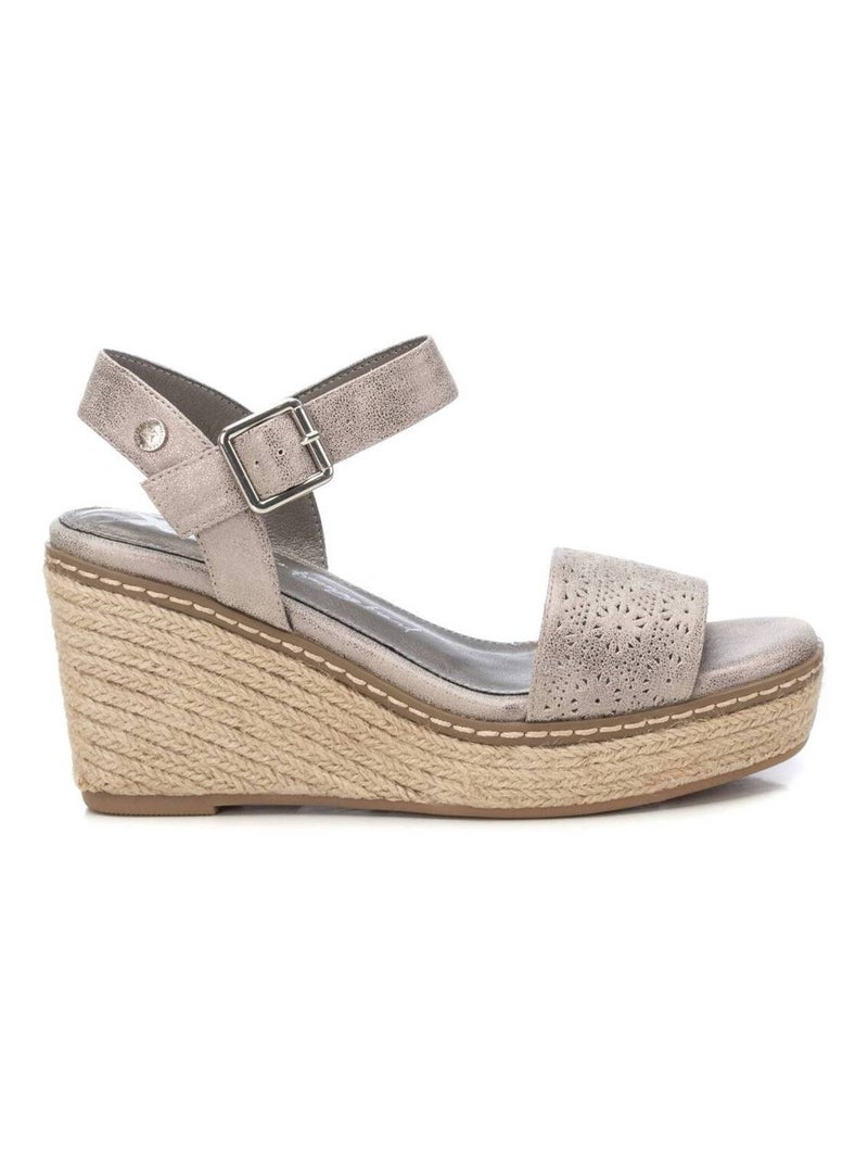 Sandales à semelle compensée avec boucle Gris Gris - Kiabi