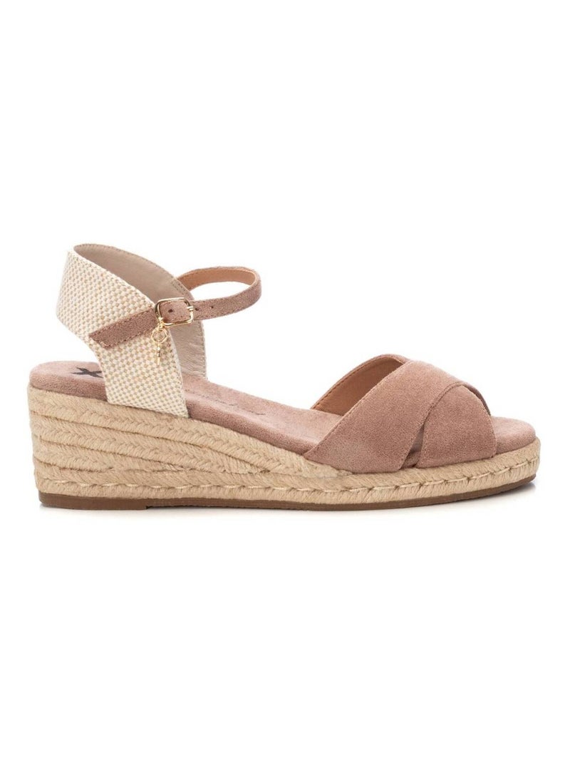Sandales à semelle compensée avec boucle Taupe - Kiabi