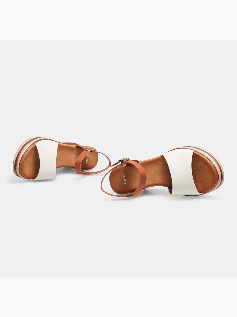 Sandales à semelle compensée BATA Blanc - Kiabi