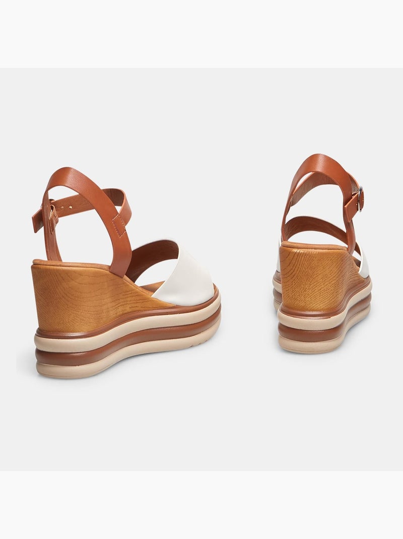Sandales à semelle compensée BATA Blanc - Kiabi