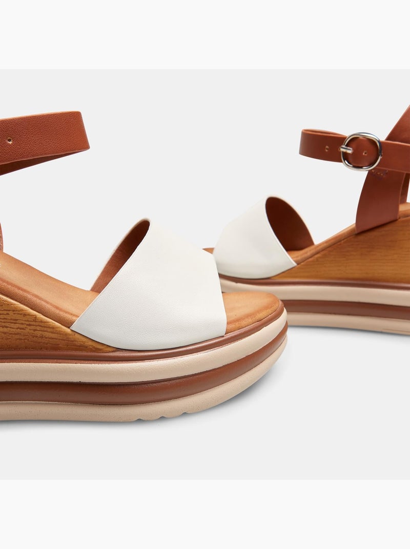 Sandales à semelle compensée BATA Blanc - Kiabi