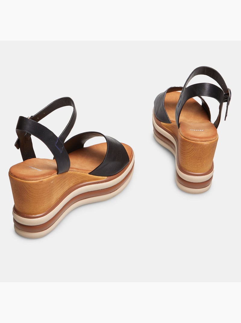 Sandales à semelle compensée BATA Noir - Kiabi