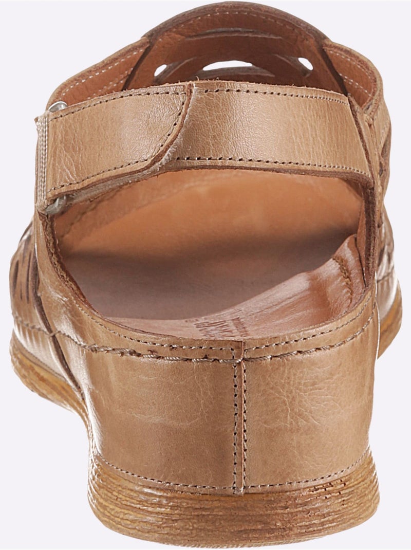 Sandales à semelle en polyuréthane avec futur en cuir et rembourrage doux - Taille standard - Witt Marron - Kiabi