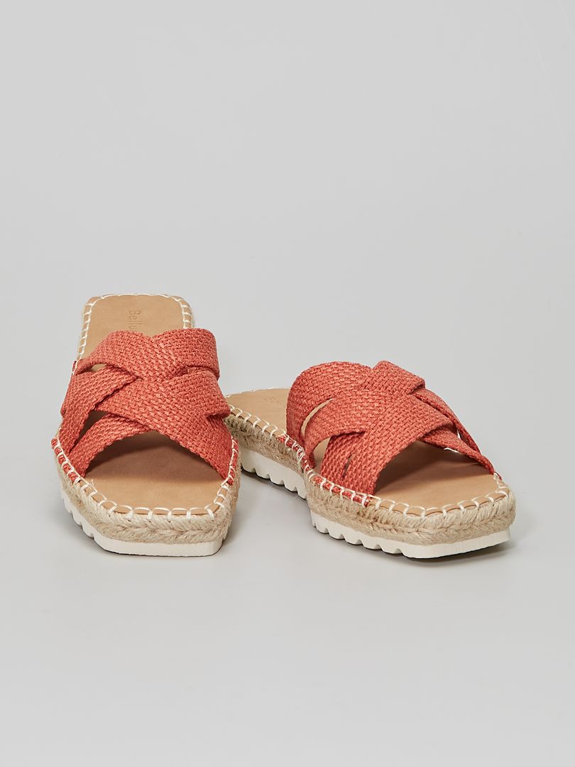 Sandales à semelles épaisses orange - Kiabi