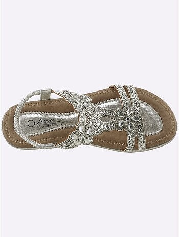Sandales à strass avec élastique et semelle flexible - Taille standard - Helline