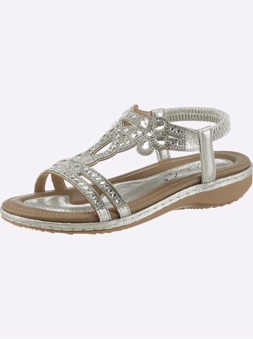 Sandales à strass avec élastique et semelle flexible - Taille standard - Helline - Kiabi