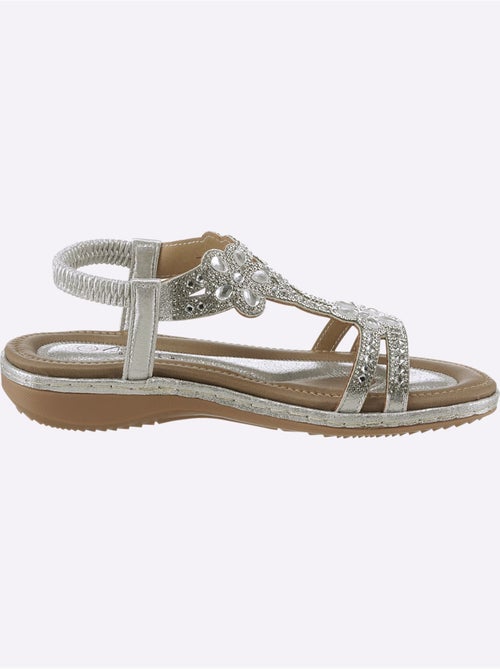 Sandales à strass avec élastique et semelle flexible - Taille standard - Helline - Kiabi