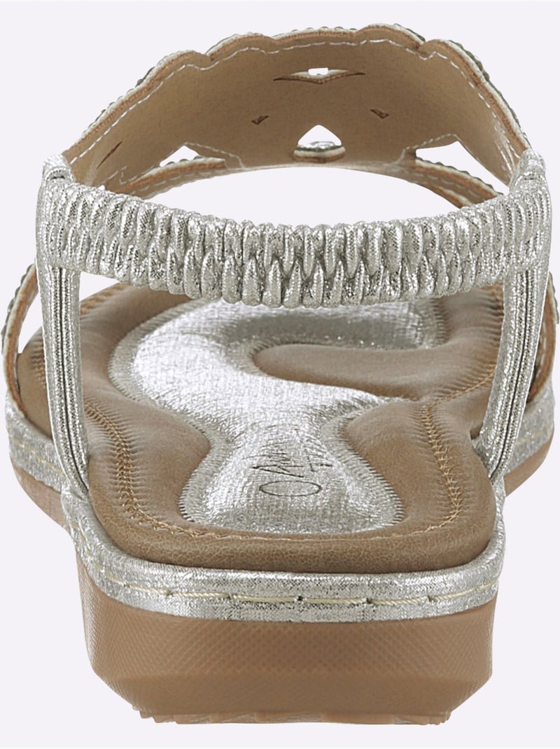 Sandales à strass avec élastique et semelle flexible - Taille standard - Helline Argent - Kiabi