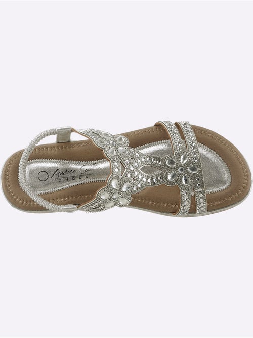 Sandales à strass avec élastique et semelle flexible - Taille standard - Helline - Kiabi