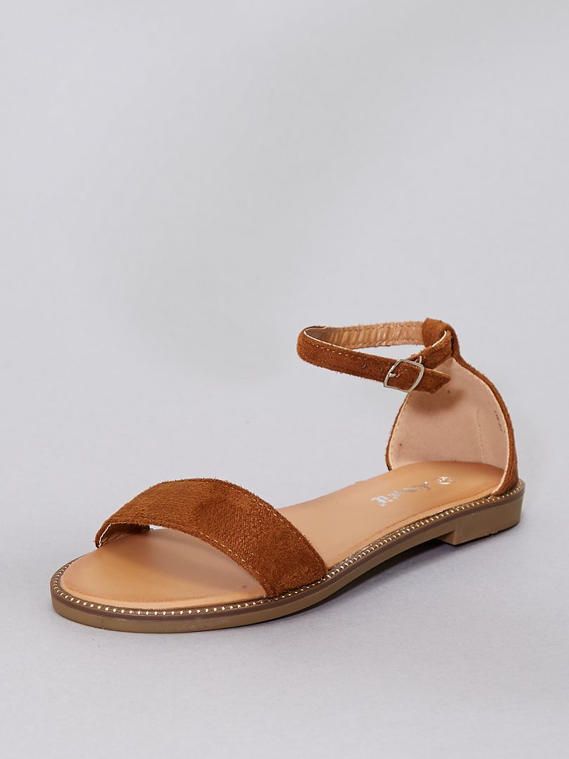 Sandales à strass camel - Kiabi
