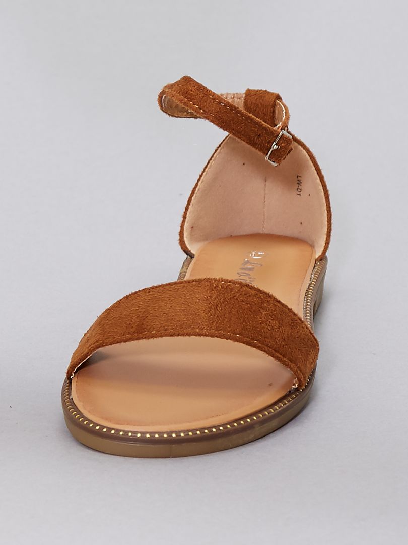 Sandales à strass camel - Kiabi