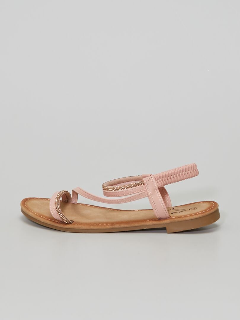 Sandales à strass rose - Kiabi