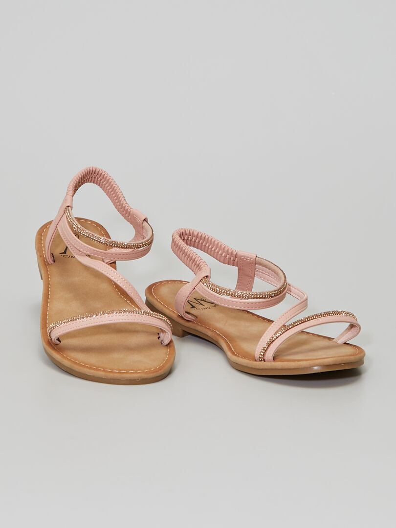 Sandales à strass rose - Kiabi