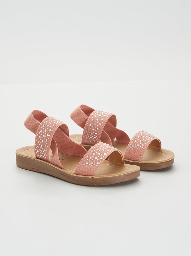 Sandales à strass Rose - Kiabi