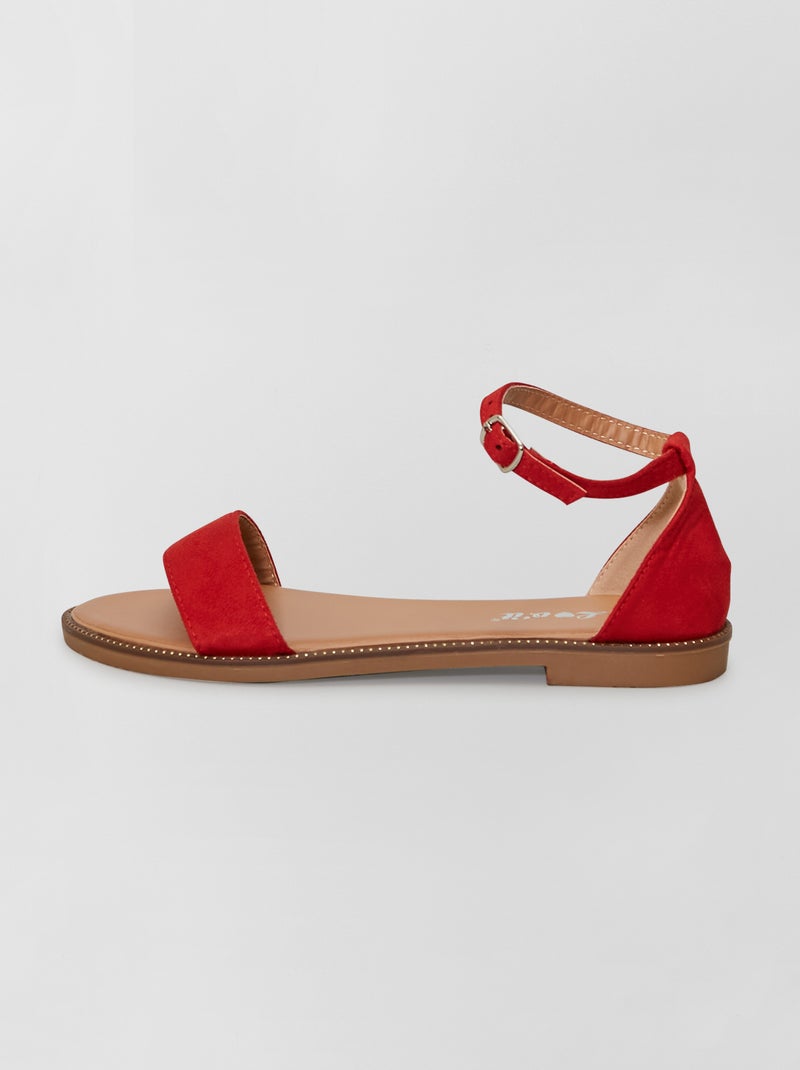 Sandales à strass rouge - Kiabi