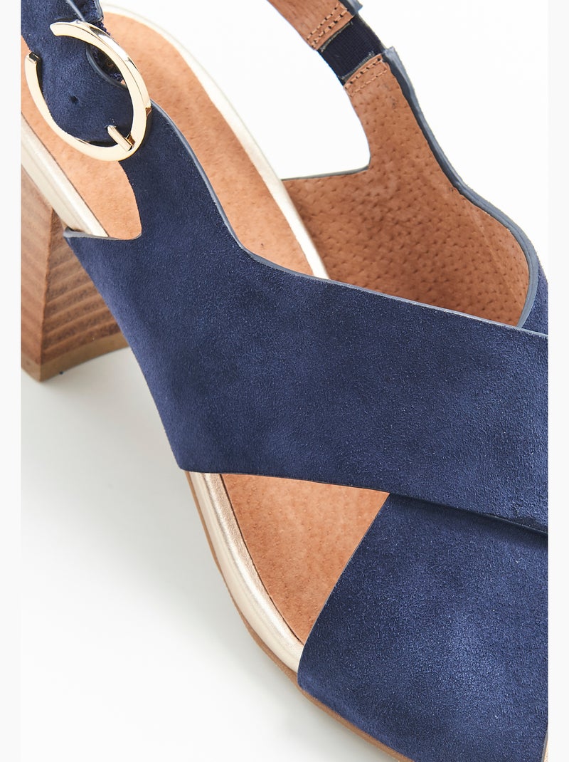 Sandales à talon - Damart Bleu - Kiabi