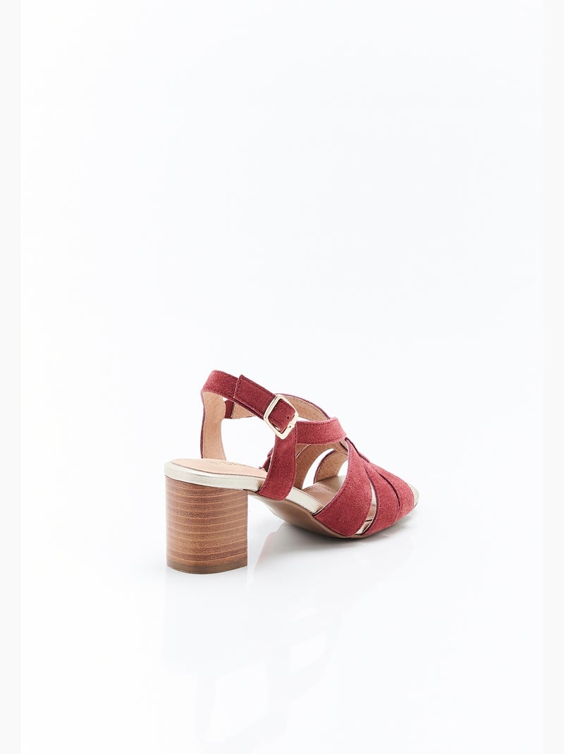 Sandales à talon - Damart Rouge - Kiabi