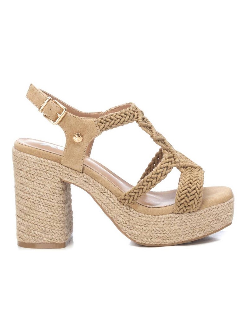 Sandales à talon à boucle Beige - Kiabi