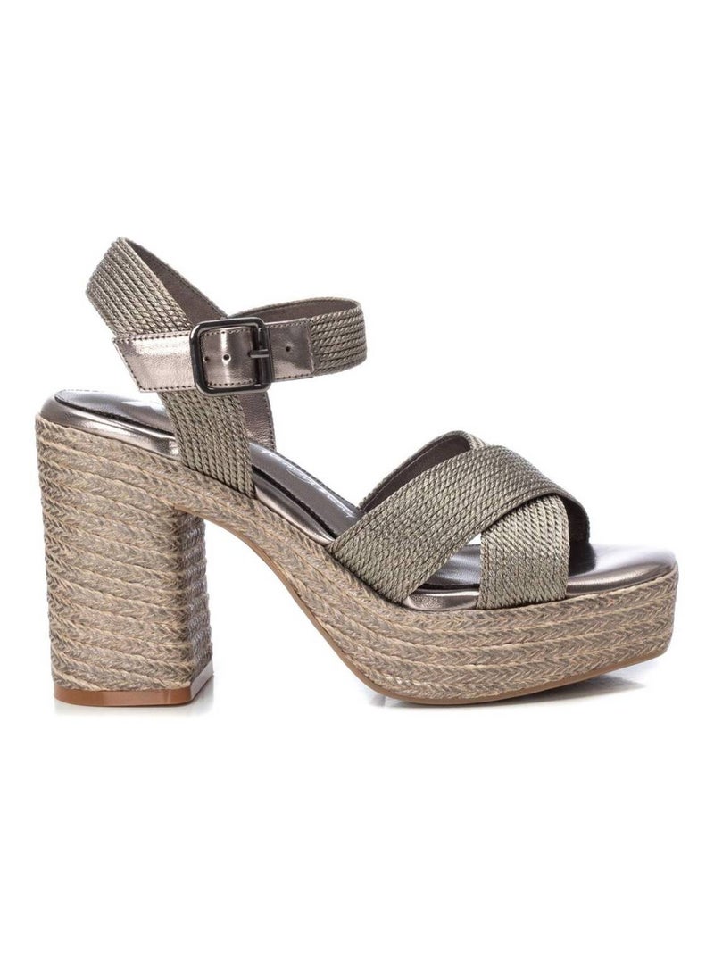 Sandales à talon à boucle Gris Gris - Kiabi