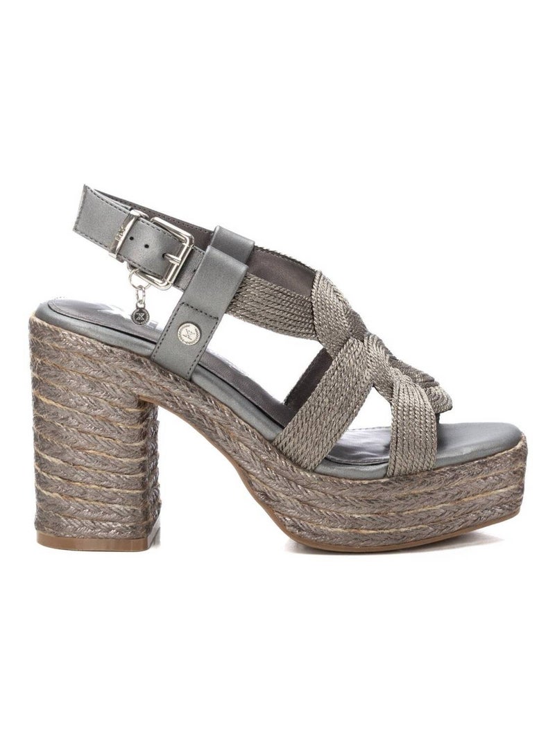 Sandales à talon à boucle Gris Gris - Kiabi