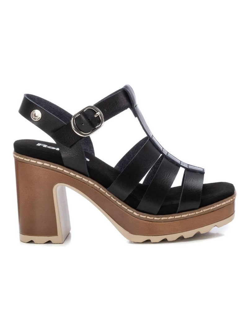 Sandales à talon à boucle Noir - Kiabi