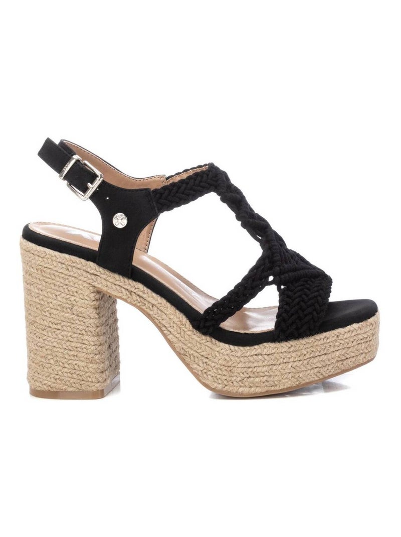 Sandales à talon à boucle Noir - Kiabi