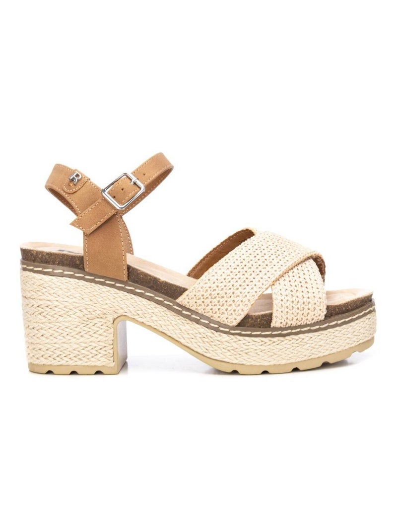 Sandales à talon avec boucle Beige - Kiabi