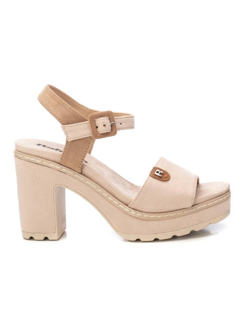 Sandales à talon avec boucle Beige - Kiabi
