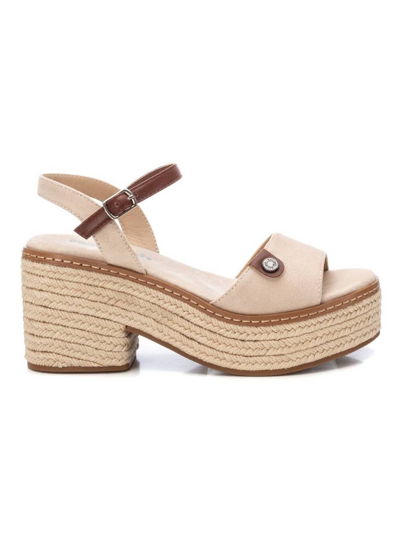 Sandales à talon avec boucle Beige - Kiabi