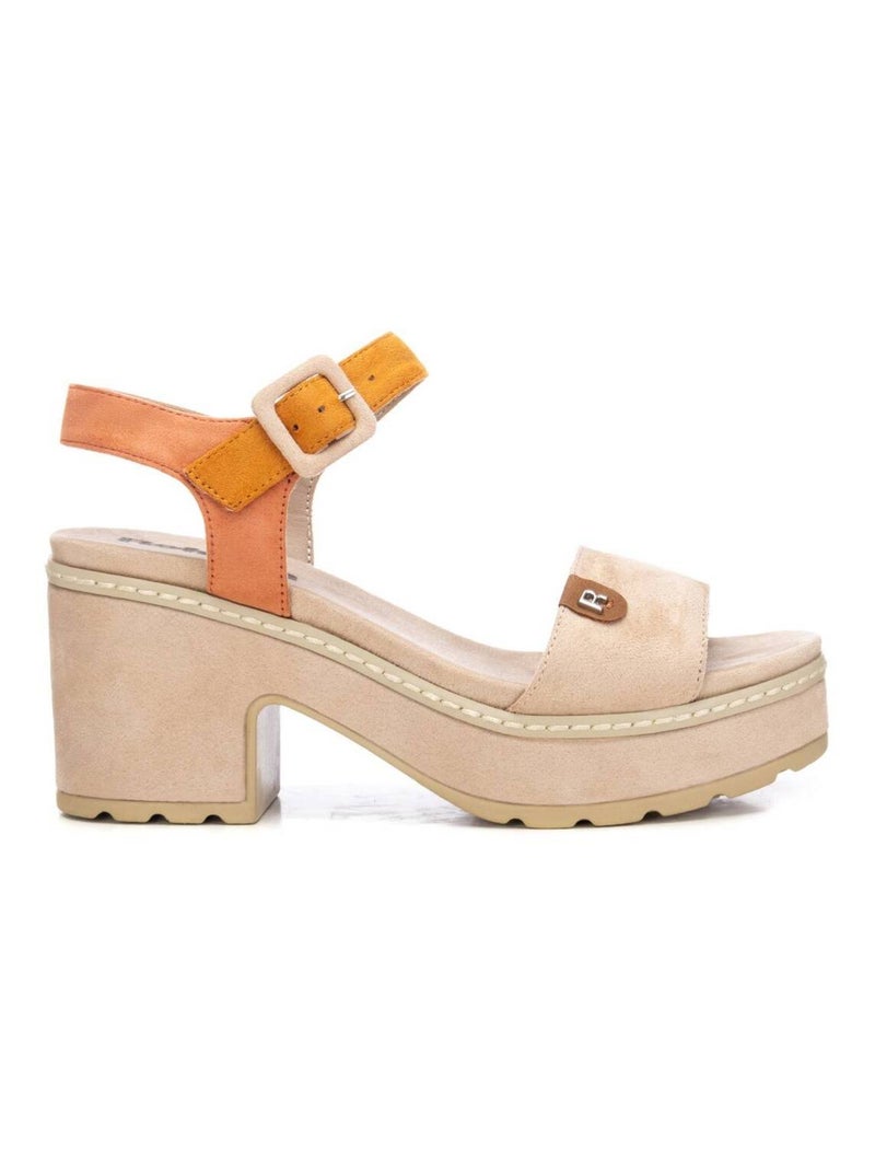 Sandales à talon avec boucle Beige - Kiabi