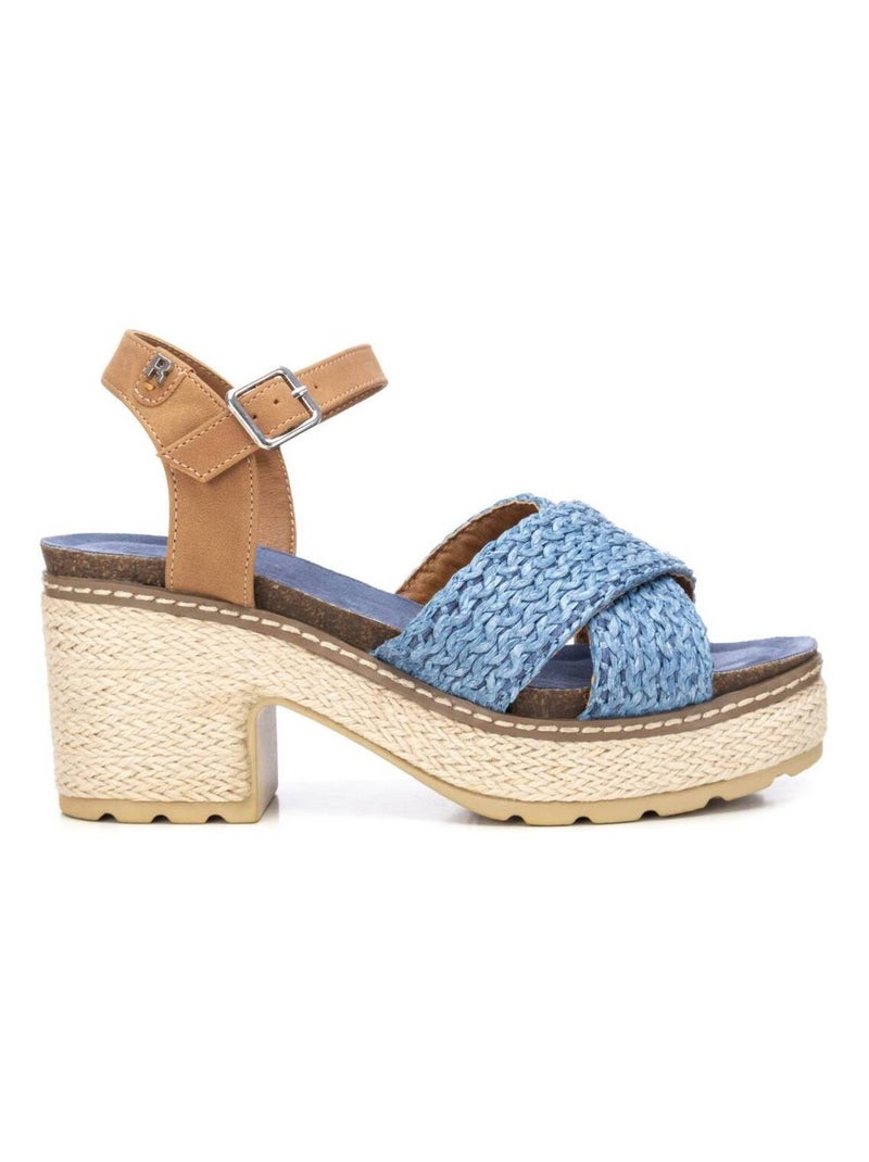 Sandales à talon avec boucle Bleu - Kiabi