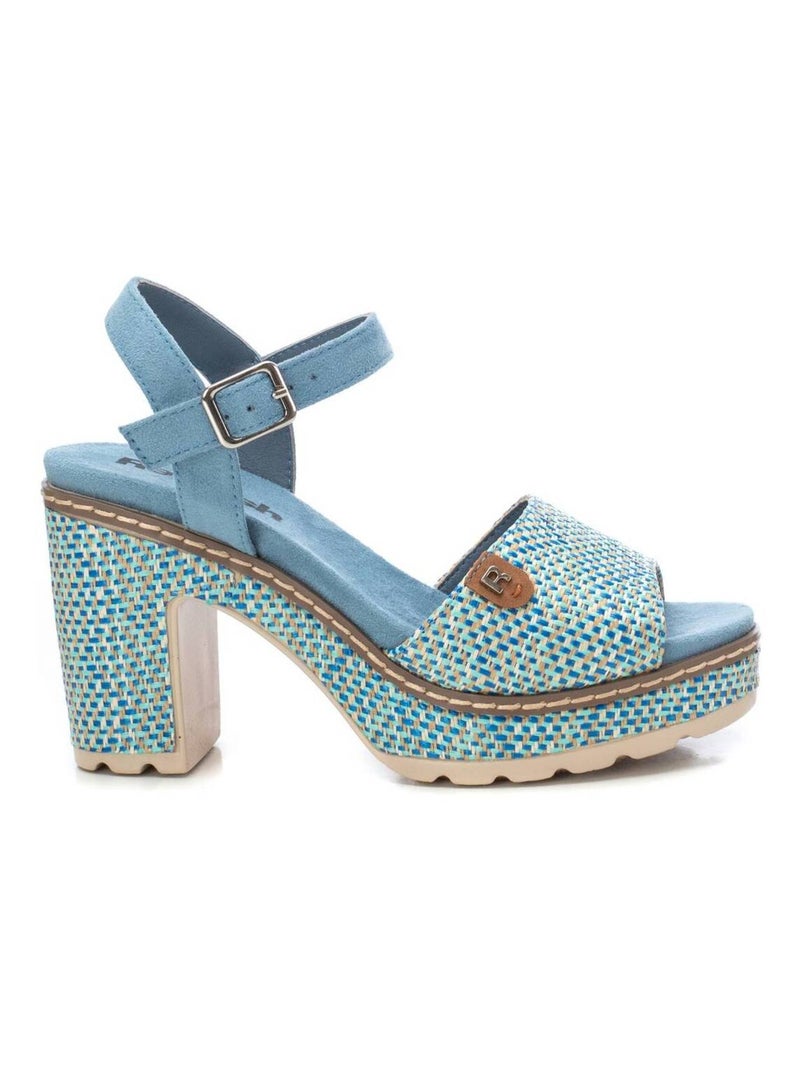 Sandales à talon avec boucle Bleu - Kiabi