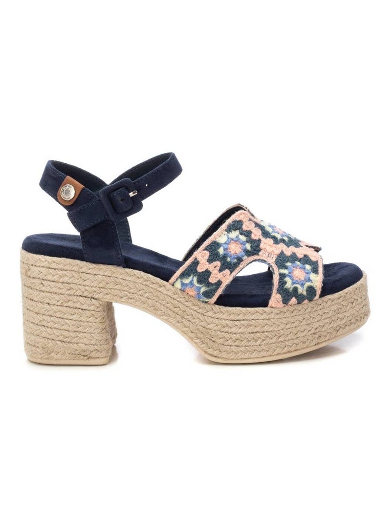 Sandales à talon avec boucle Bleu - Kiabi